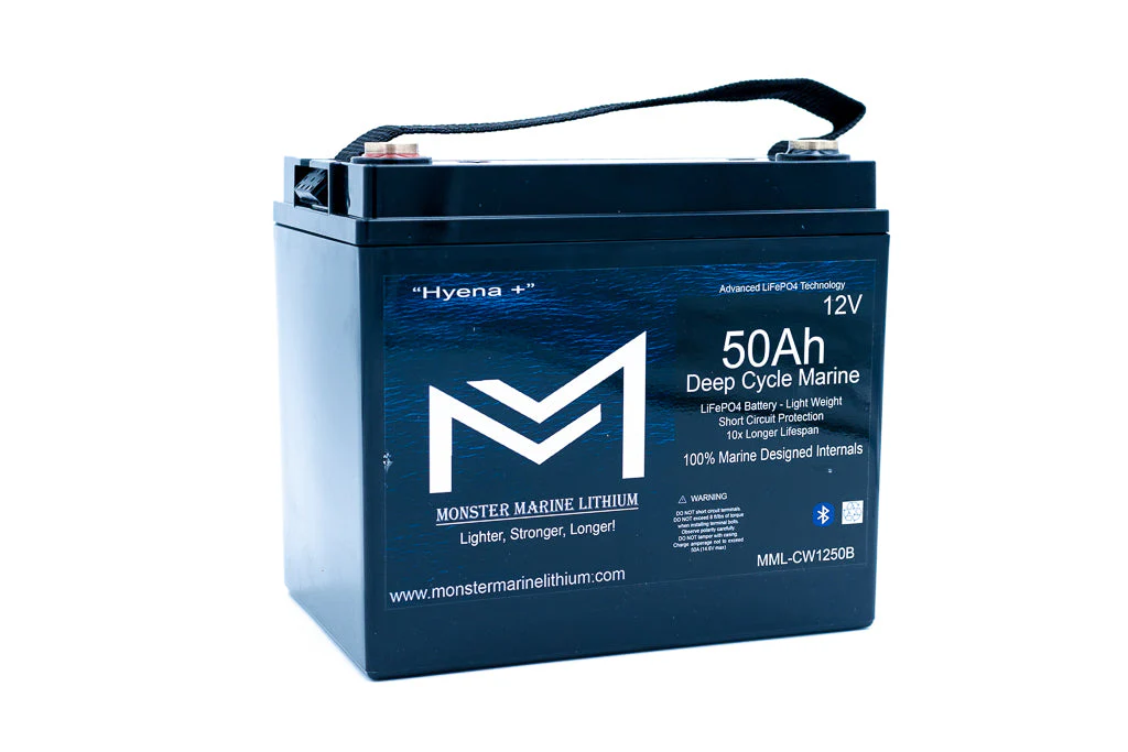 12v 50Ah Deep Cycle Lithium Marine Battery "Hyena" - Bluetooth - MML-CW1250B - Image 3